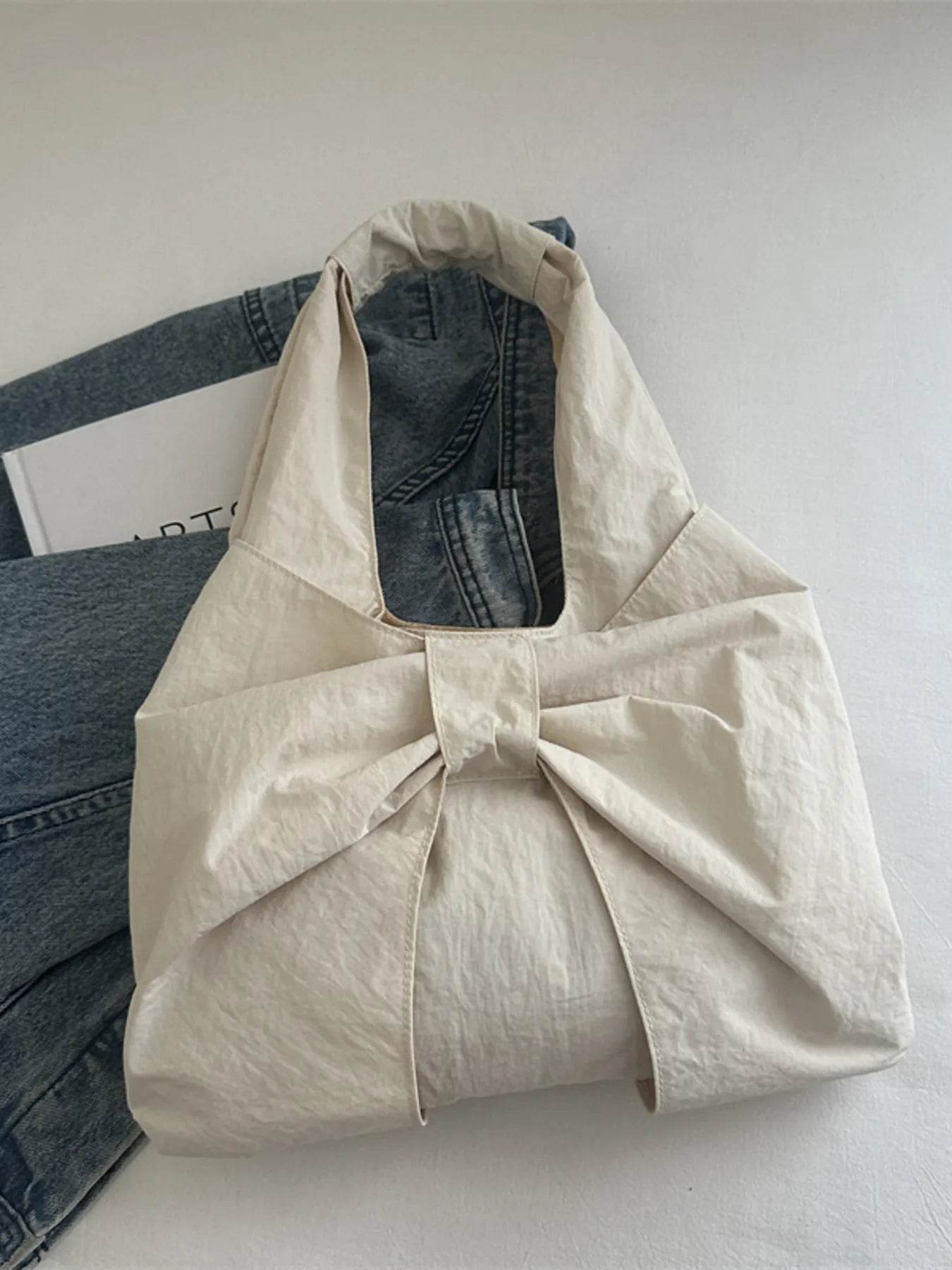 Ruched Bow Shoulder Bag - Tredona LLC