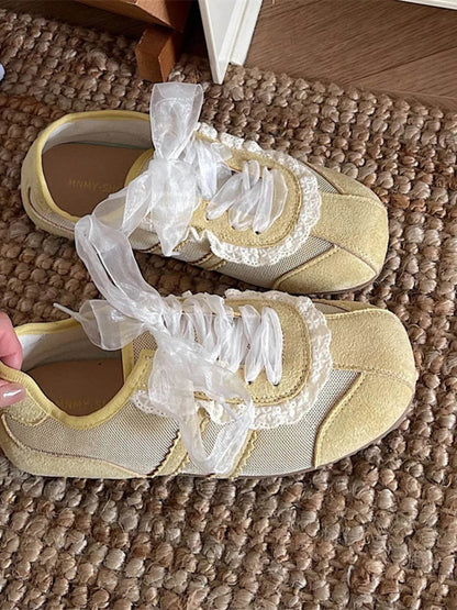 Round Toe Lace Up Sneakers - Tredona LLC