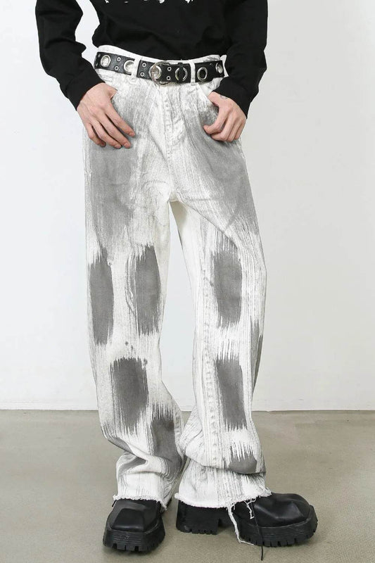 Men's Contrast Loose Jeans - Tredona LLC
