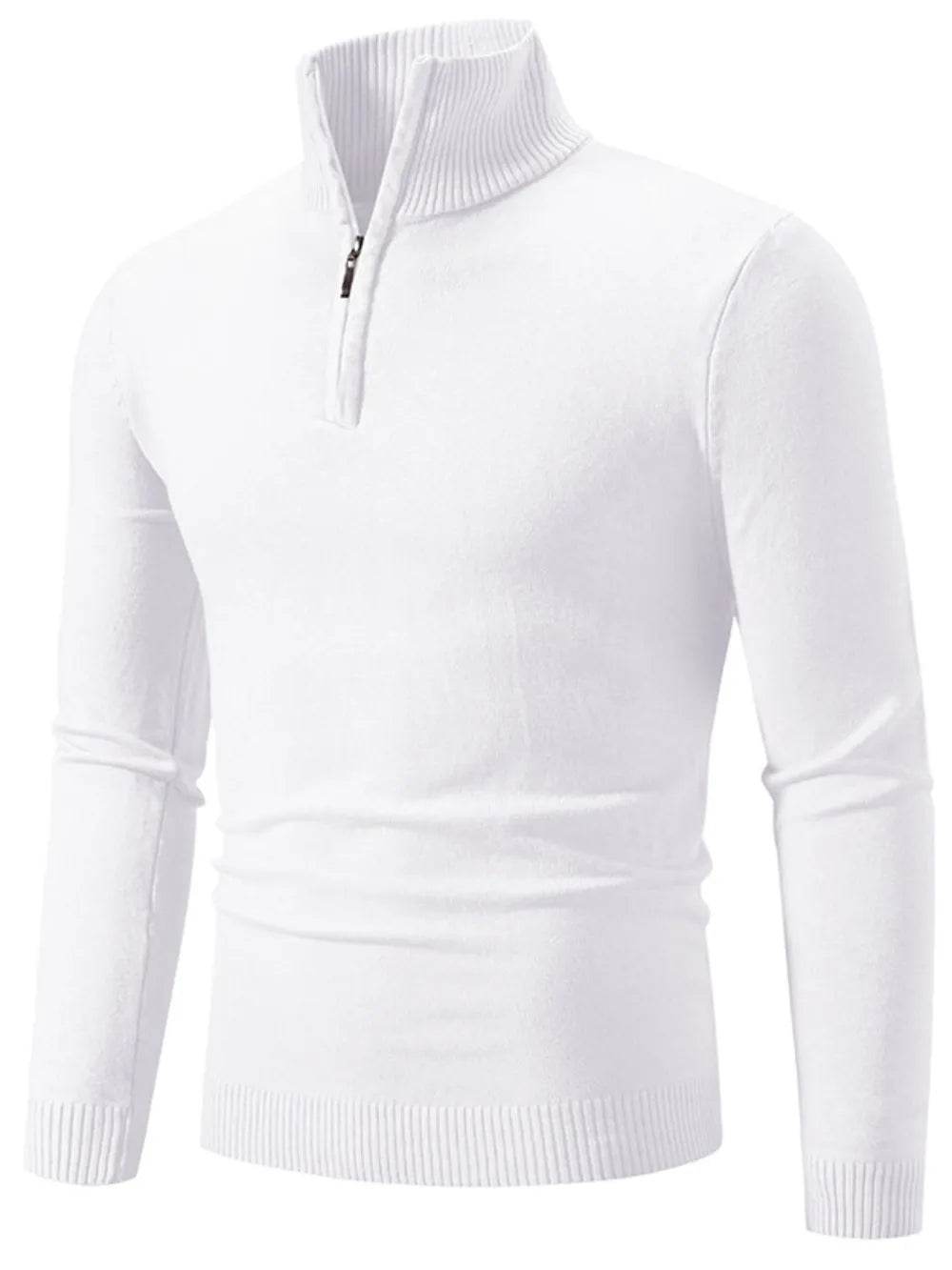 Men's Plus Size Quarter Zip Long Sleeve Sweater - Tredona LLC