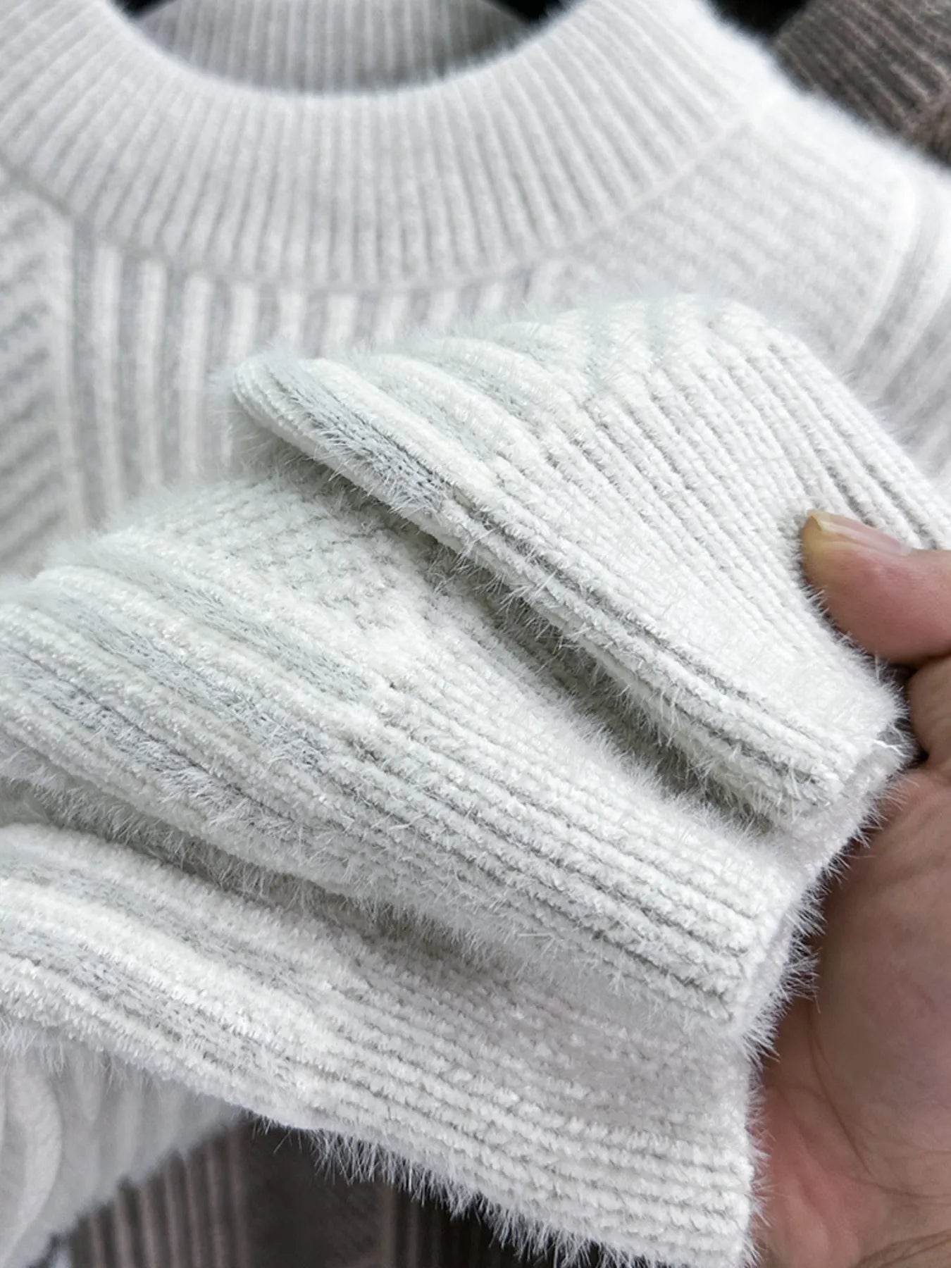 Men's Ribbed Knit Long Sleeve Sweater - Tredona LLC