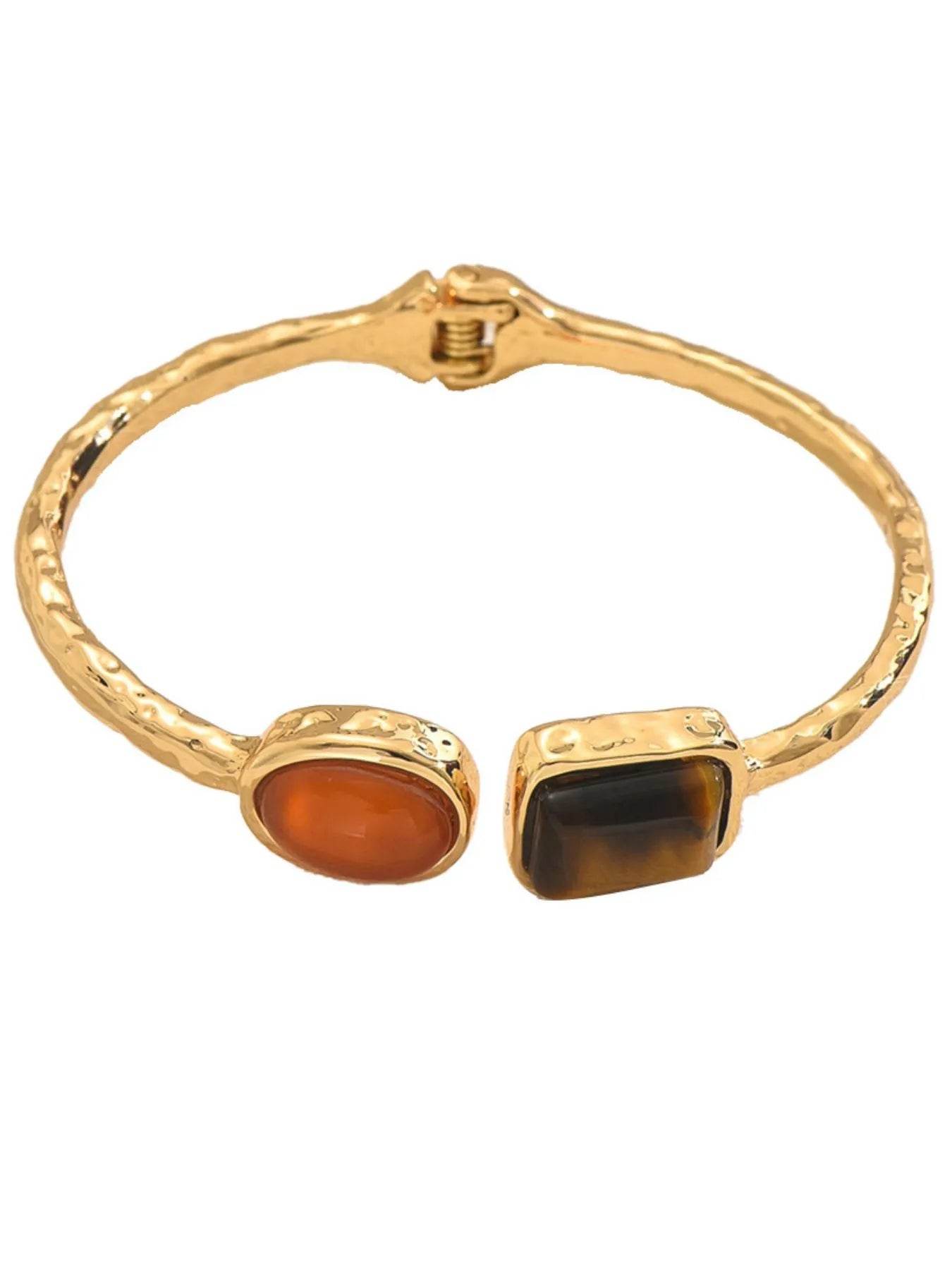 18K Gold-Plated Geometric Open Bracelet - Tredona LLC