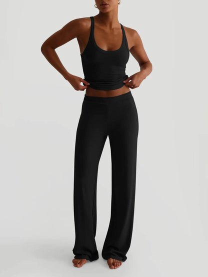 Scoop Neck Cami and Pants Set - Tredona LLC