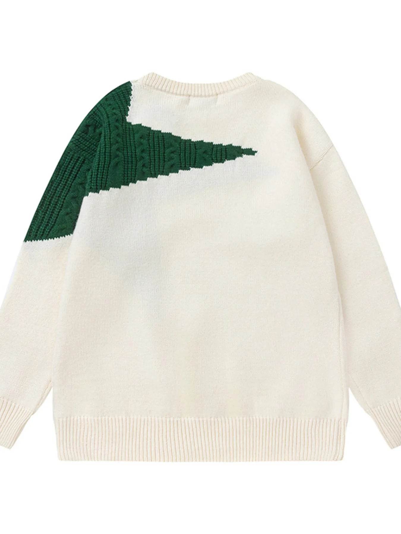 Men's Oversized Star Pattern Knit Sweater - Tredona LLC