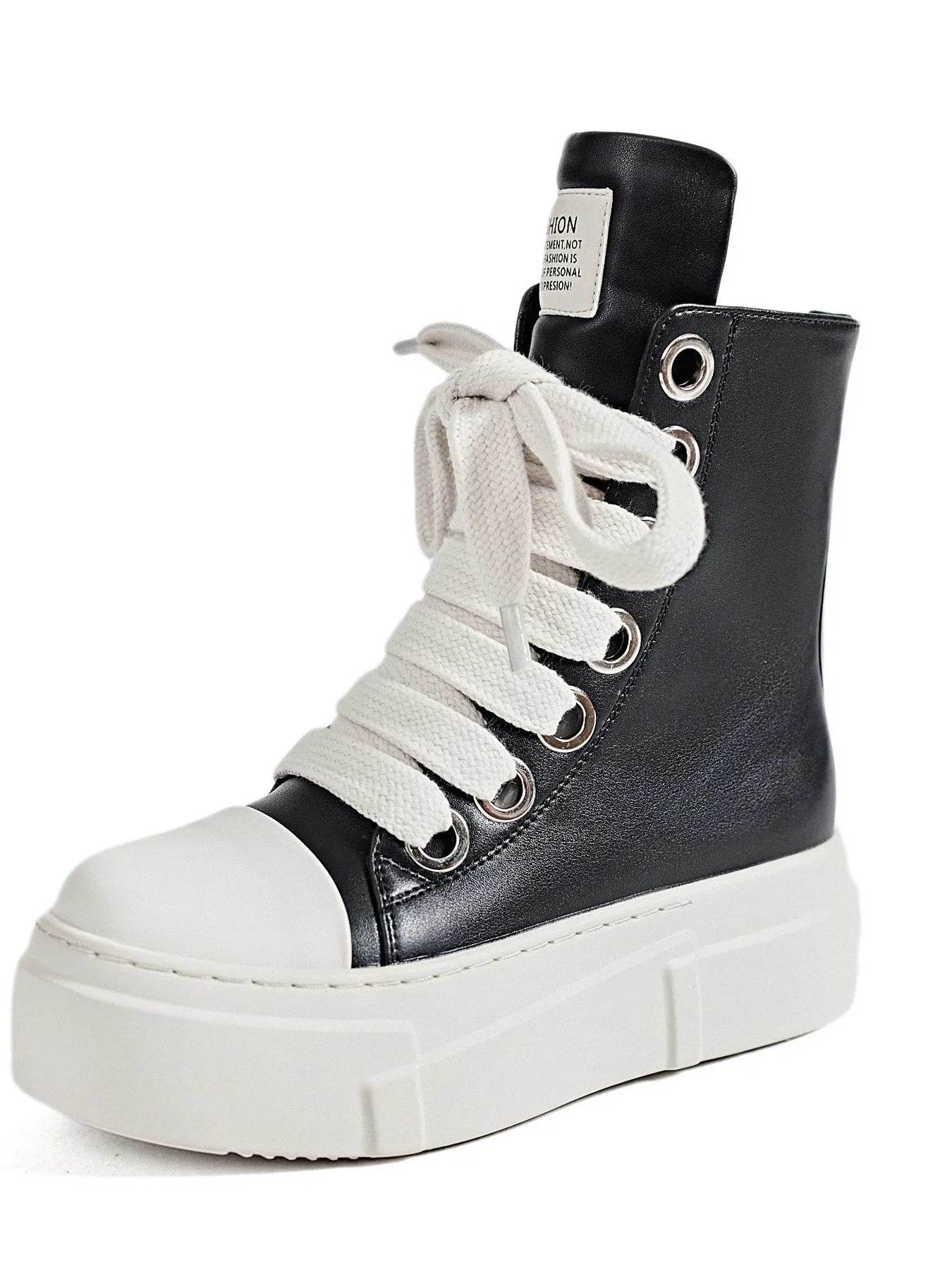 Platform Lace Up Contrast Sneakers - Tredona LLC