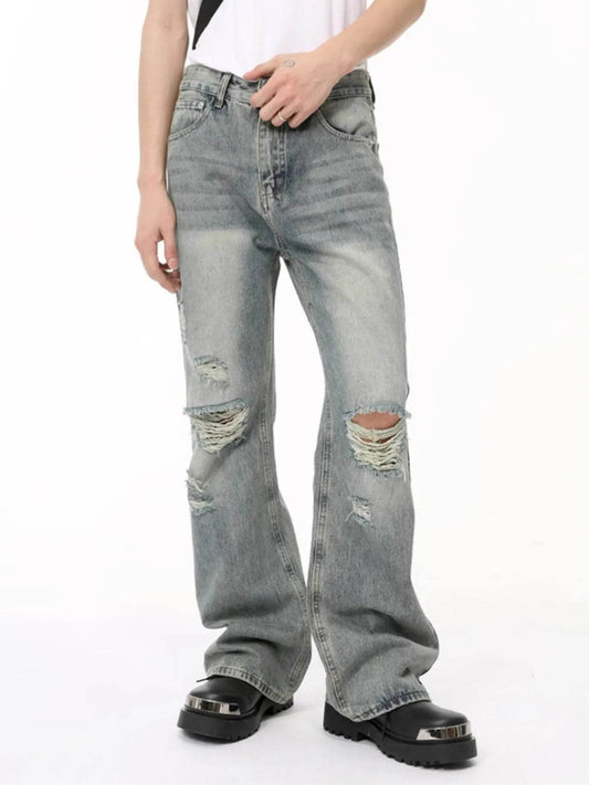 Men's Distressed Flare Jeans - Tredona LLC