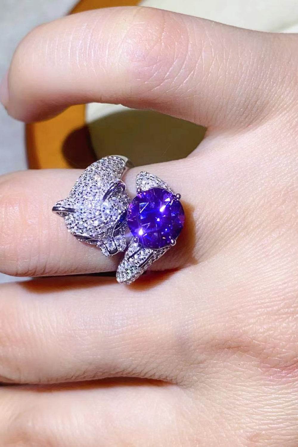2 Carat Moissanite Adjustable Animal Bypass Ring - Tredona LLC